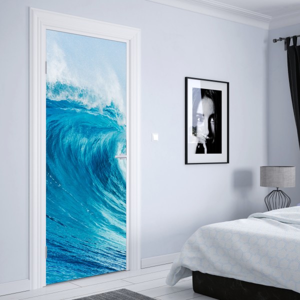 Naklejka na drzwi majestatyczna niebieska fala oceaniczna – Wallissimo® Naklejka na drzwi majestatyczna niebieska fala oceaniczna – Wallissimo®