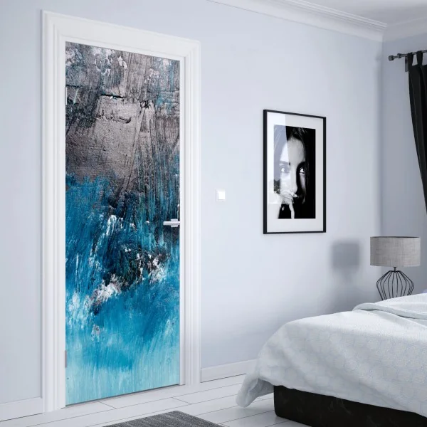 Naklejka na drzwi głęboka niebieska tekstura abstrakcyjna – Wallissimo® Naklejka na drzwi głęboka niebieska tekstura abstrakcyjna – Wallissimo®