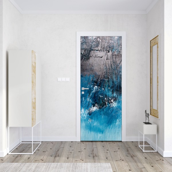 Naklejka na drzwi głęboka niebieska tekstura abstrakcyjna – Wallissimo® Naklejka na drzwi głęboka niebieska tekstura abstrakcyjna – Wallissimo®