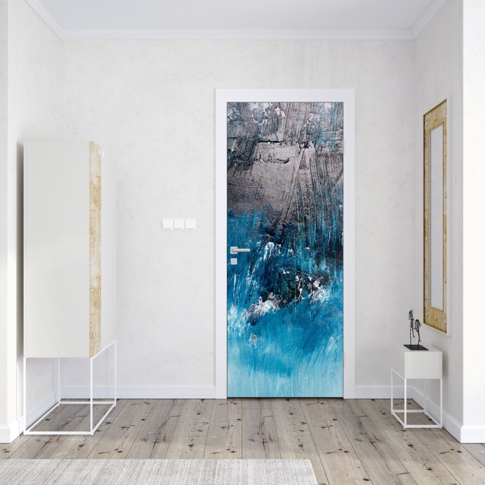 Naklejka na drzwi głęboka niebieska tekstura abstrakcyjna – Wallissimo® Naklejka na drzwi głęboka niebieska tekstura abstrakcyjna – Wallissimo®