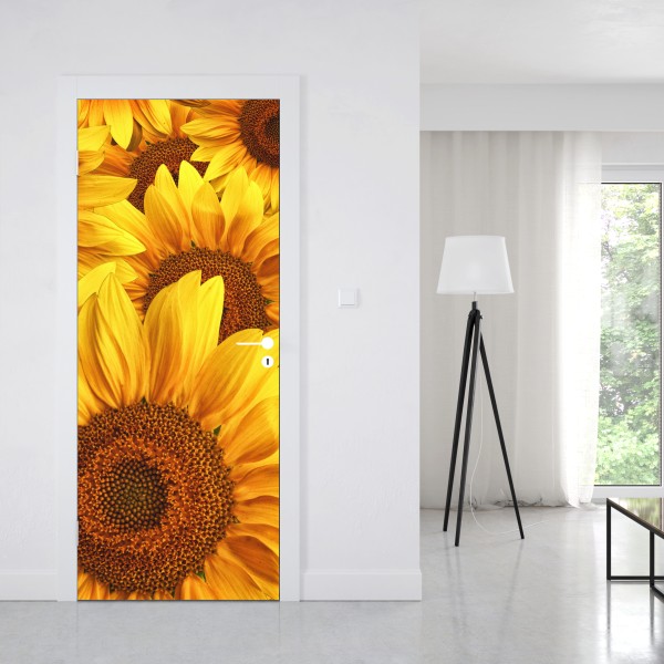 Naklejka na drzwi złoty kwiat słonecznika – Wallissimo® Naklejka na drzwi złoty kwiat słonecznika – Wallissimo®