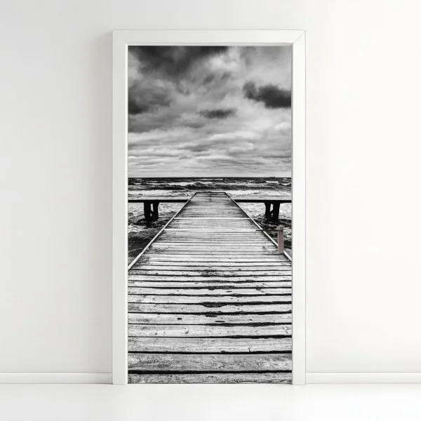 Naklejka na drzwi minimalistyczne geometryczne wnętrze z świetlikiem – Wallissimo®