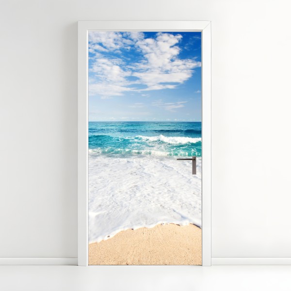 Naklejka na drzwi uliczka o zachodzie słońca w Toskanii – Wallissimo®