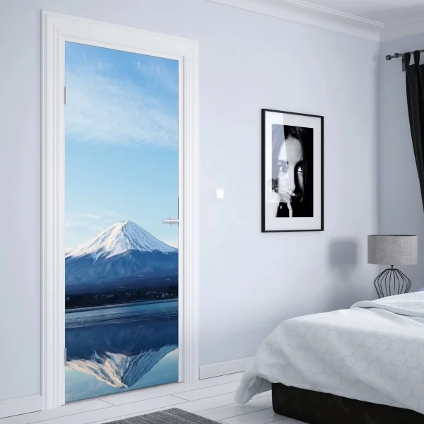 Naklejka na drzwi monochromatyczna tekstura marmuru – Wallissimo®