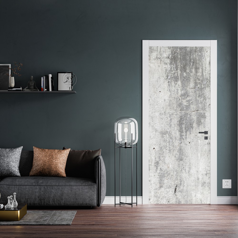 Naklejka na drzwi surowa tekstura betonowej ściany – Wallissimo® Naklejka na drzwi surowa tekstura betonowej ściany – Wallissimo®