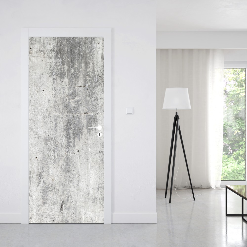 Naklejka na drzwi surowa tekstura betonowej ściany – Wallissimo® Naklejka na drzwi surowa tekstura betonowej ściany – Wallissimo®