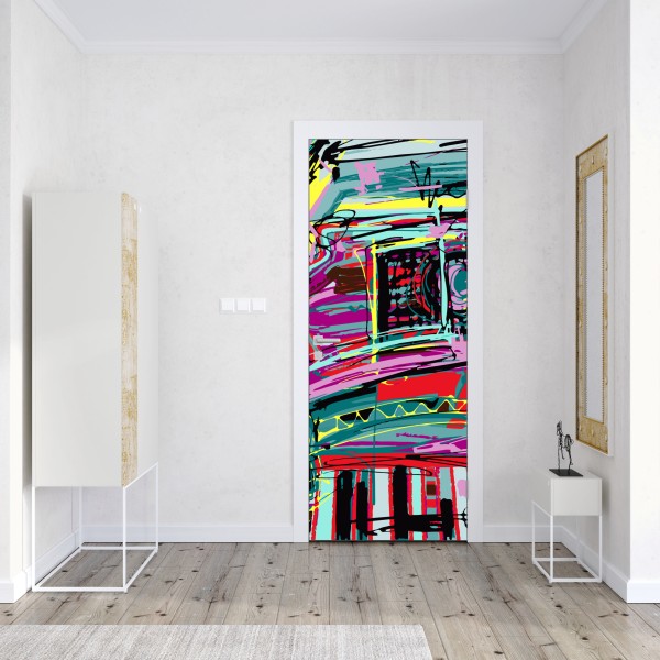 Naklejka na drzwi Shibuya nocne skrzyżowanie – Wallissimo®