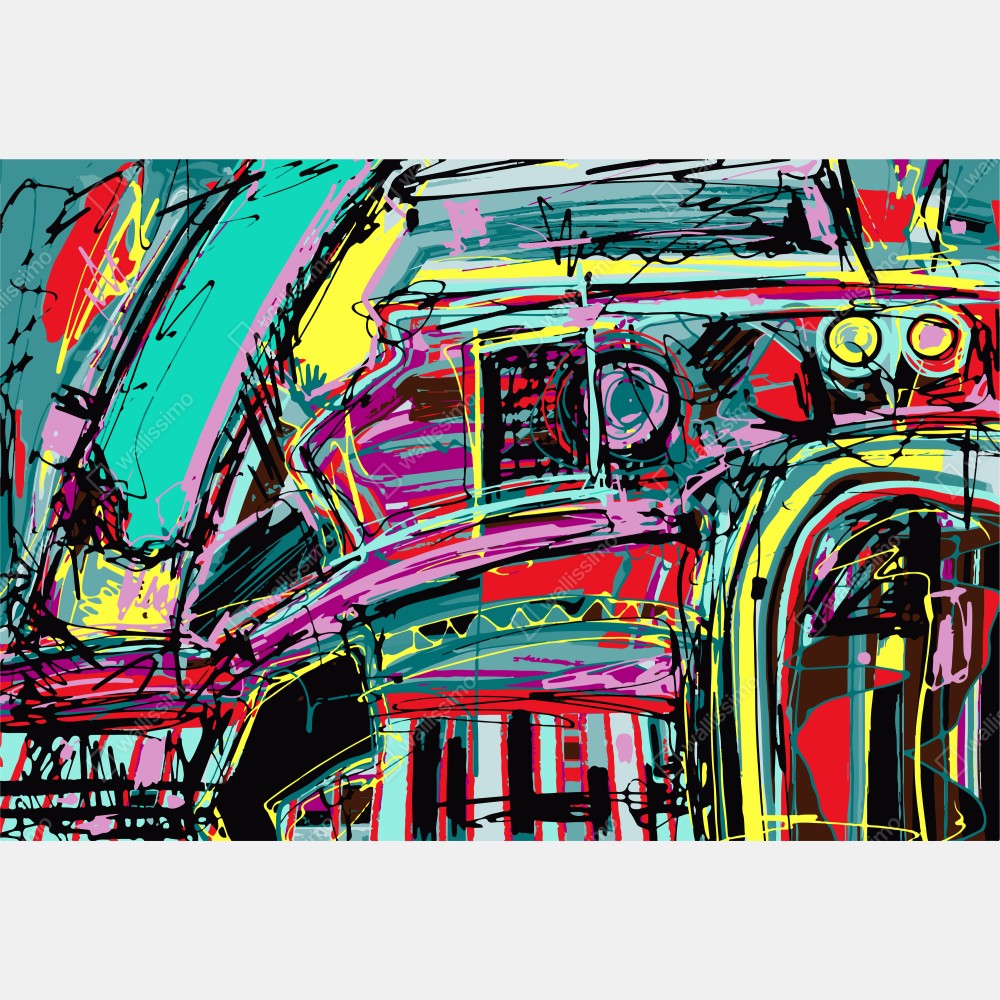 Naklejka na drzwi żywa turkusowa abstrakcyjna kompozycja samochodowa – Wallissimo® Naklejka na drzwi żywa turkusowa abstrakcyjna kompozycja samochodowa – Wallissimo®