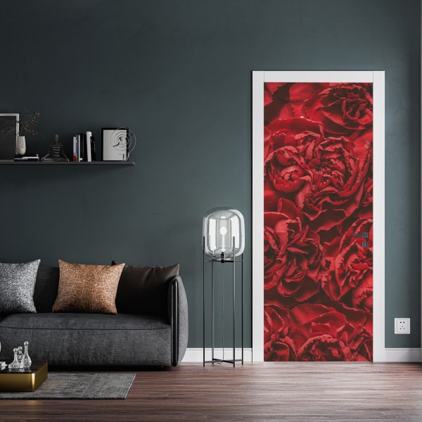 Naklejka na drzwi akwarelowy wzór eukaliptusa i liści – Wallissimo®