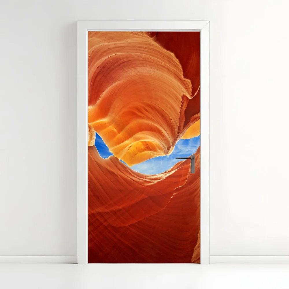 Naklejka na drzwi Antelope Canyon wirujące piaskowcowe formy – Wallissimo® Naklejka na drzwi Antelope Canyon wirujące piaskowcowe formy – Wallissimo®