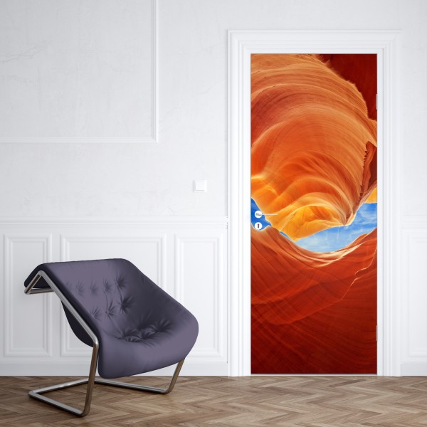 Naklejka na drzwi zbliżenie silnika odrzutowego na terminalu – Wallissimo®