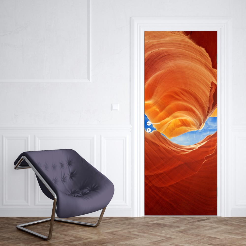 Naklejka na drzwi Antelope Canyon wirujące piaskowcowe formy – Wallissimo® Naklejka na drzwi Antelope Canyon wirujące piaskowcowe formy – Wallissimo®