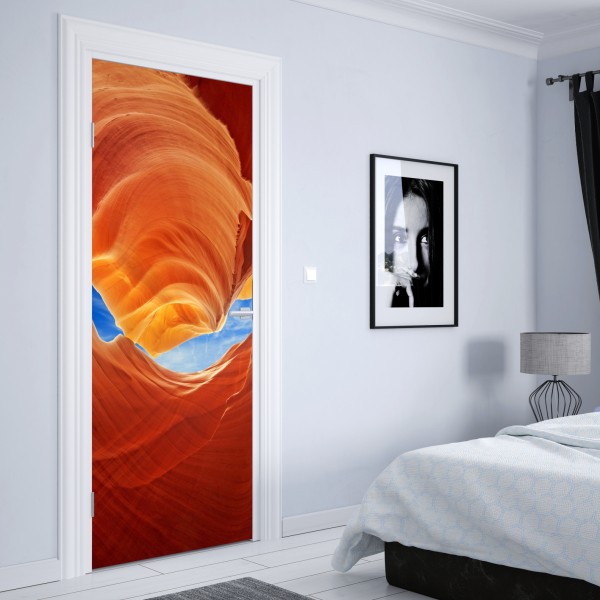 Naklejka na drzwi Antelope Canyon wirujące piaskowcowe formy – Wallissimo® Naklejka na drzwi Antelope Canyon wirujące piaskowcowe formy – Wallissimo®