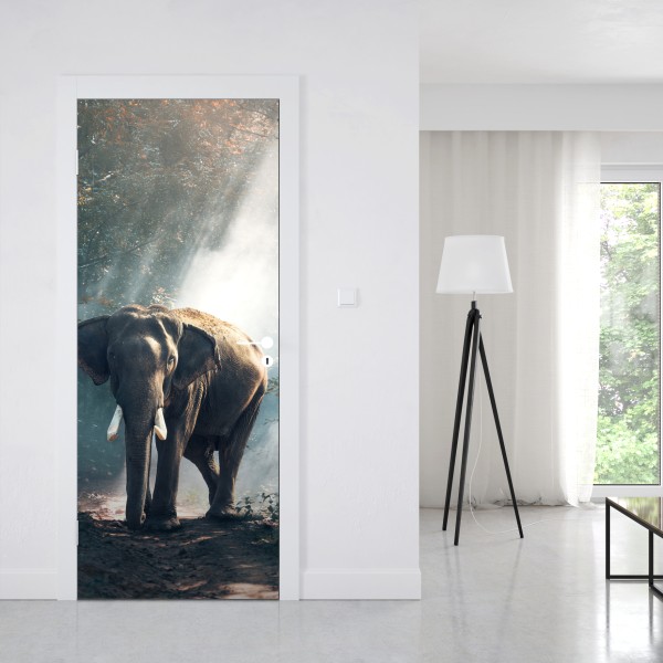 Naklejka na drzwi czarny marmur ze złotymi żyłami – Wallissimo®