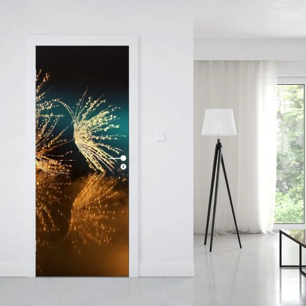 Naklejka na drzwi biały rozprysk na czarnym tle – Wallissimo®