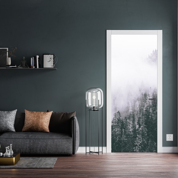 Naklejka na drzwi wiosenna łąka pod błękitnym niebem – Wallissimo®