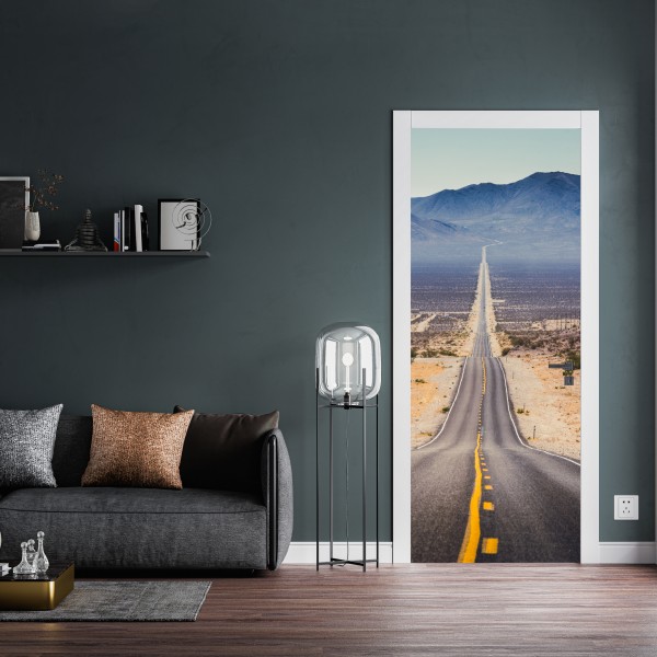 Naklejka na drzwi złoty wzór liści na białym tle – Wallissimo®