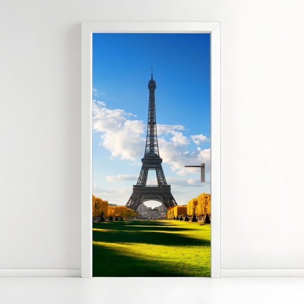 Naklejka na drzwi perspektywa Mostu Brooklyńskiego w monochromie – Wallissimo®