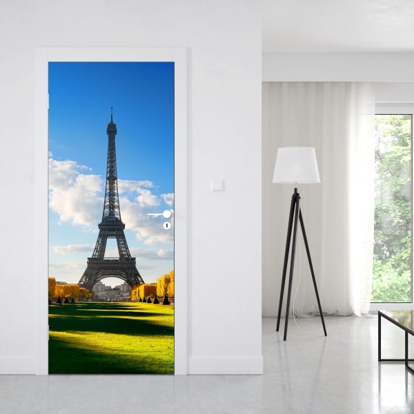 Naklejka na drzwi wiosna na Champs de Mars, Wieża Eiffla, Paryż – Wallissimo® Naklejka na drzwi wiosna na Champs de Mars, Wieża Eiffla, Paryż – Wallissimo®