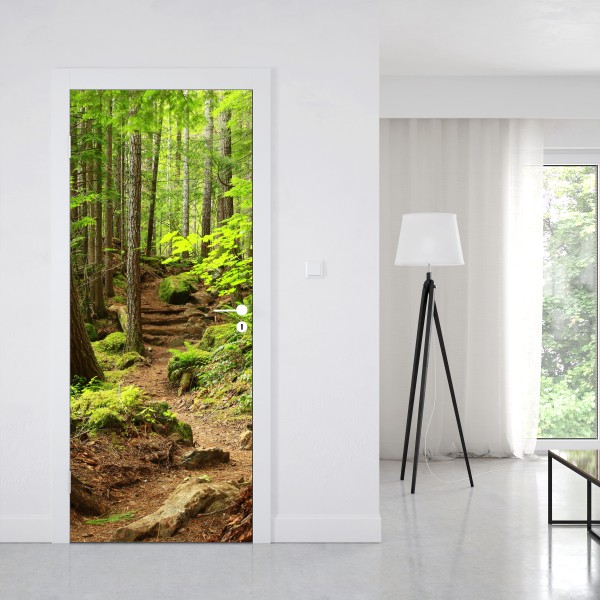 Naklejka na drzwi mchowa leśna ścieżka – Wallissimo® Naklejka na drzwi mchowa leśna ścieżka – Wallissimo®