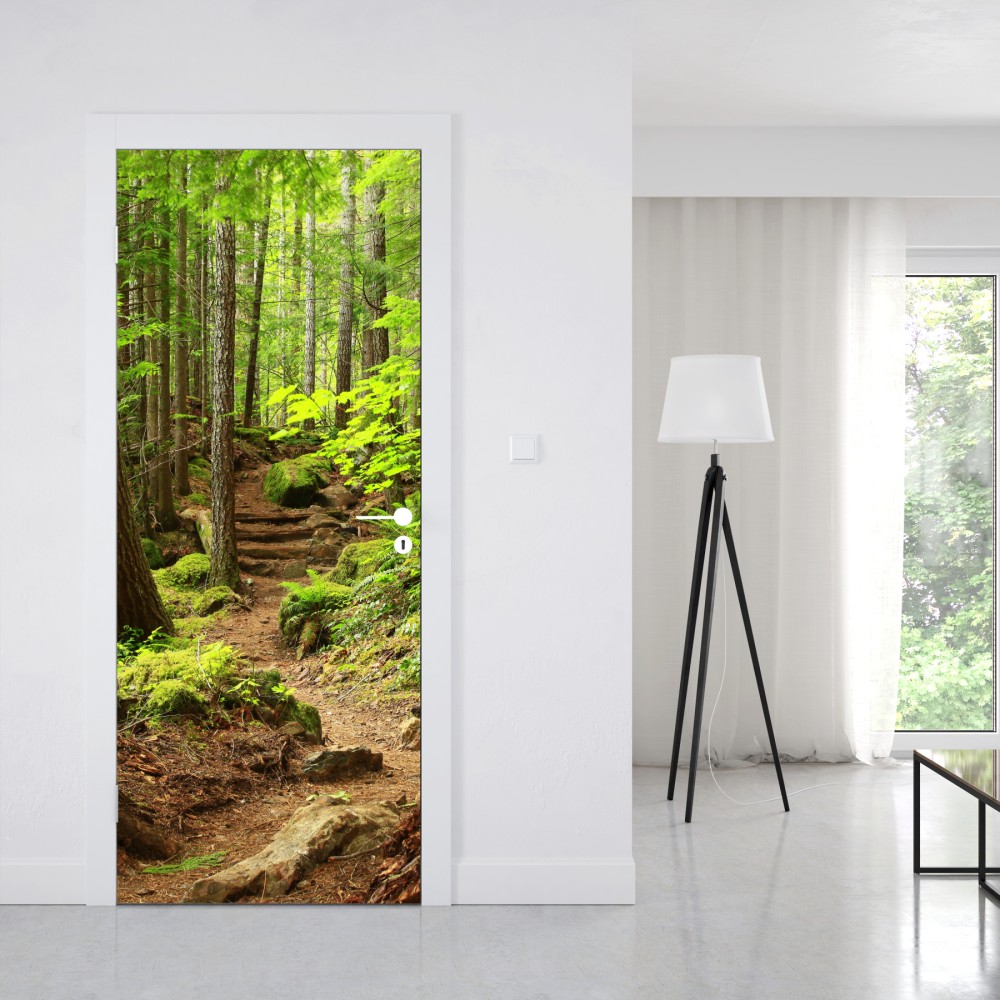 Naklejka na drzwi mchowa leśna ścieżka – Wallissimo® Naklejka na drzwi mchowa leśna ścieżka – Wallissimo®