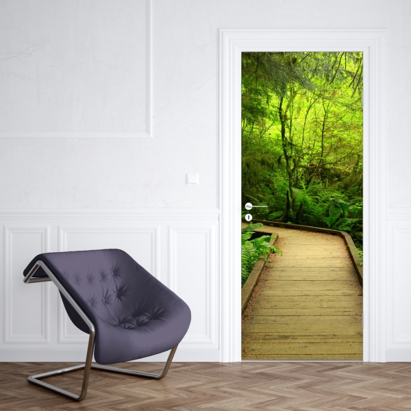 Naklejka na drzwi vintage wzór botaniczny z piwoniami – Wallissimo®