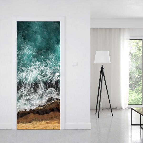 Naklejka na drzwi retro wzór fast food – Wallissimo®