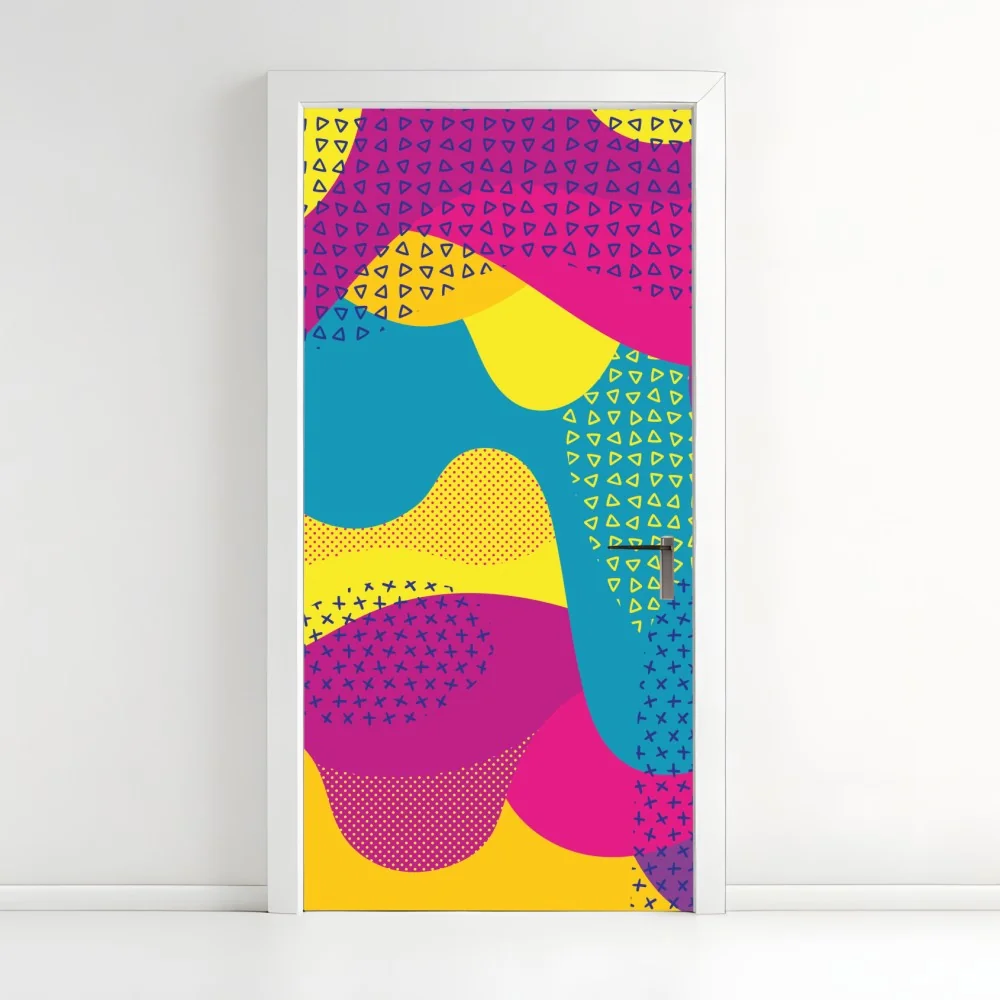 Naklejka na drzwi żywy abstrakcyjny wzór fal – Wallissimo® Naklejka na drzwi żywy abstrakcyjny wzór fal – Wallissimo®