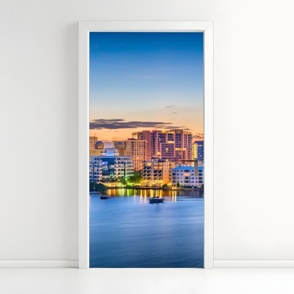 Naklejka na drzwi złote tarasy ryżowe o wschodzie słońca – Wallissimo®