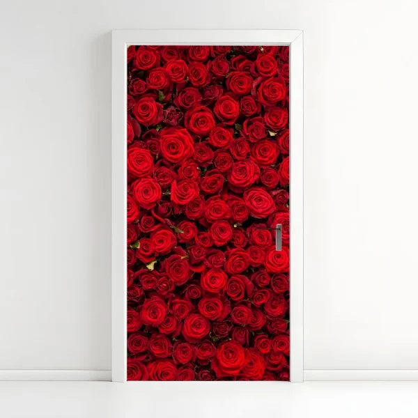 Naklejka na drzwi wiosenna łąka pod błękitnym niebem – Wallissimo®