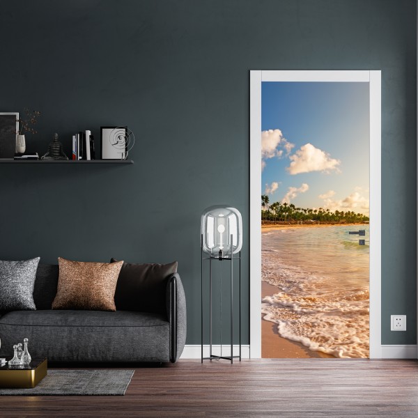 Naklejka na drzwi minimalistyczne geometryczne wnętrze z świetlikiem – Wallissimo®