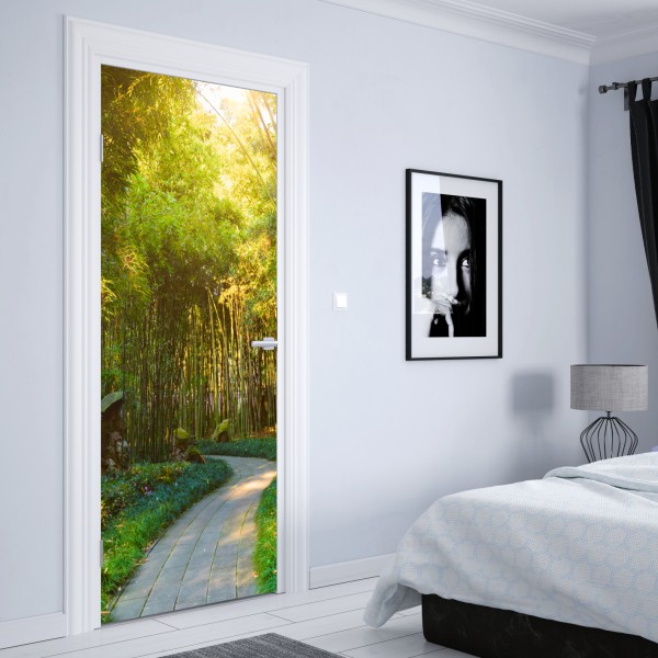 Naklejka na drzwi Edynburg panorama z zamkiem i wieżą zegarową – Wallissimo®