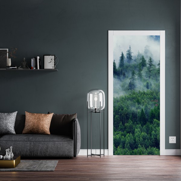 Naklejka na drzwi mglisty zielony las – Wallissimo® Naklejka na drzwi mglisty zielony las – Wallissimo®