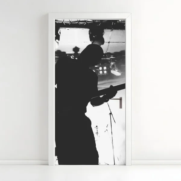 Naklejka na drzwi czarny marmur z białymi żyłkami – Wallissimo®