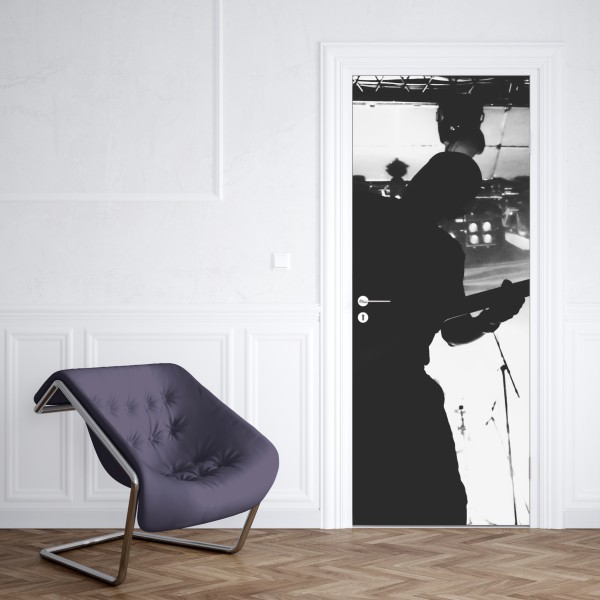 Naklejka na drzwi silweta gitarzysty na koncercie – Wallissimo® Naklejka na drzwi silweta gitarzysty na koncercie – Wallissimo®