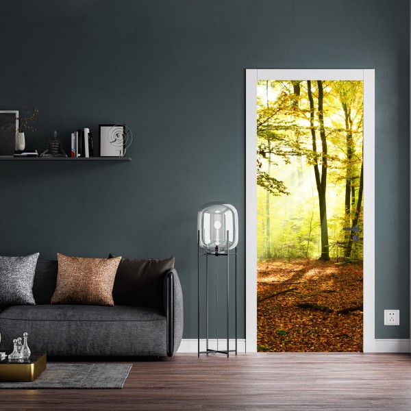 Naklejka na drzwi czarny marmur z żyłami – Wallissimo®