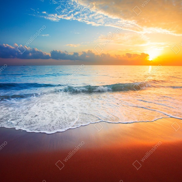 Naklejka na drzwi spokojny zachód słońca nad oceanem – Wallissimo® Naklejka na drzwi spokojny zachód słońca nad oceanem – Wallissimo®