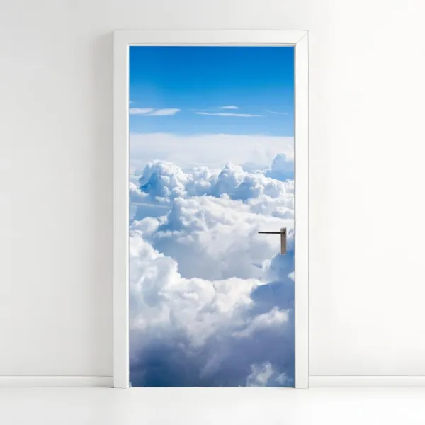 Naklejka na drzwi czarny marmur z białymi żyłkami – Wallissimo®