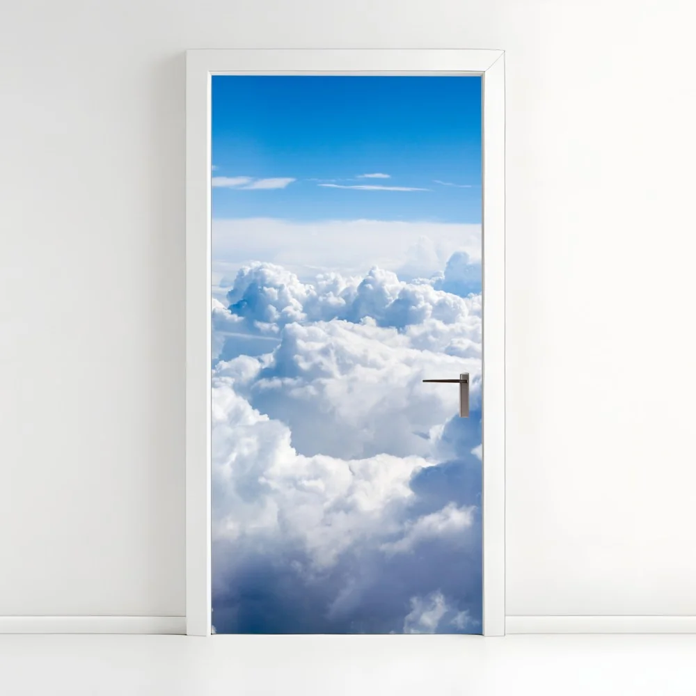 Naklejka na drzwi spokojny niebiański pejzaż chmur – Wallissimo® Naklejka na drzwi spokojny niebiański pejzaż chmur – Wallissimo®