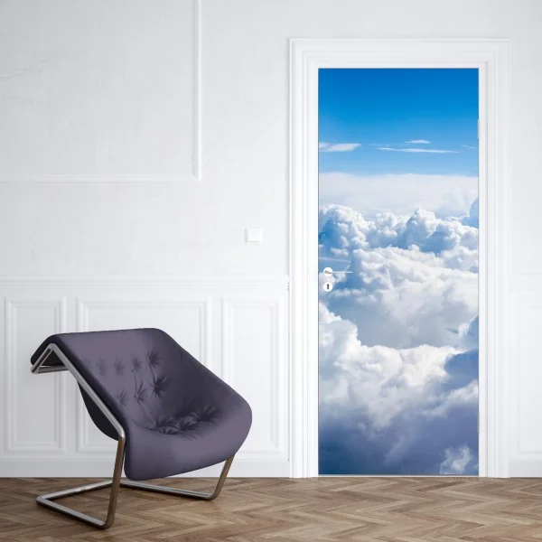 Naklejka na drzwi czarny marmur z białymi żyłkami – Wallissimo®