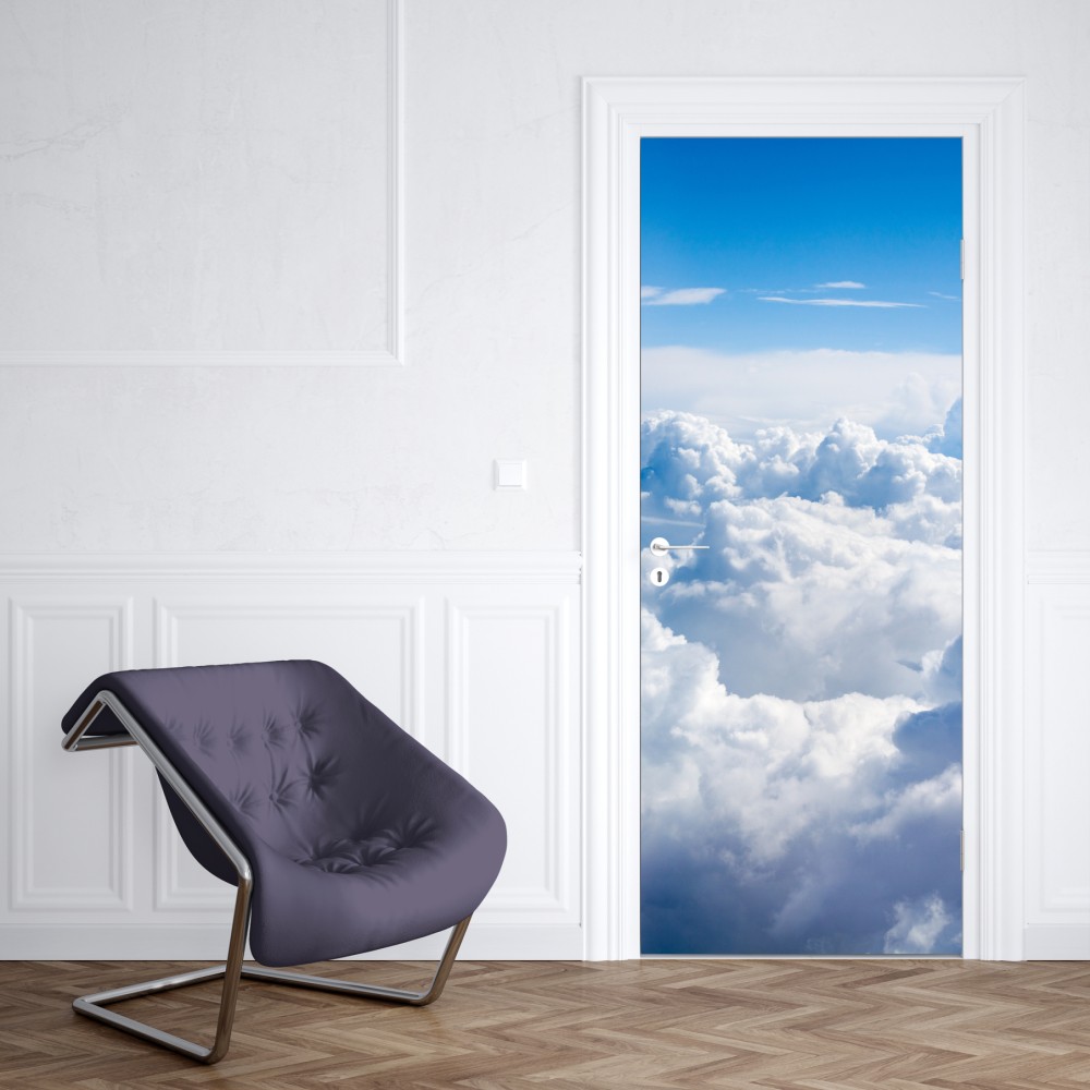 Naklejka na drzwi spokojny niebiański pejzaż chmur – Wallissimo® Naklejka na drzwi spokojny niebiański pejzaż chmur – Wallissimo®