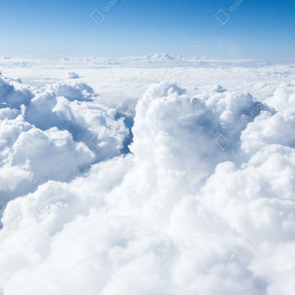 Naklejka na drzwi widok z lotu ptaka: miękkie chmury i błękitne niebo – Wallissimo® Naklejka na drzwi widok z lotu ptaka: miękkie chmury i błękitne niebo – Wallissimo®