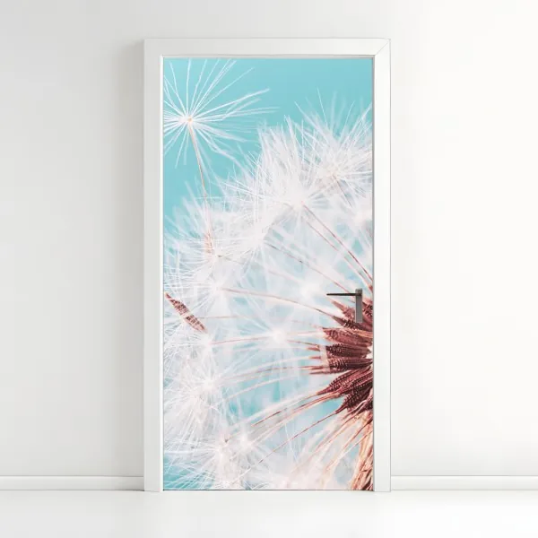 Naklejka na drzwi tropikalne palmy o zachodzie słońca – Wallissimo®