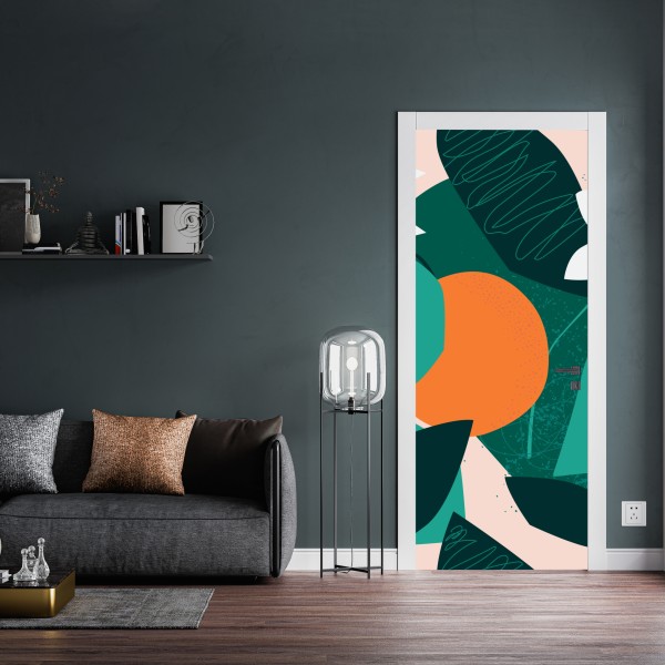 Naklejka na drzwi mglisty leśny szlak – Wallissimo®