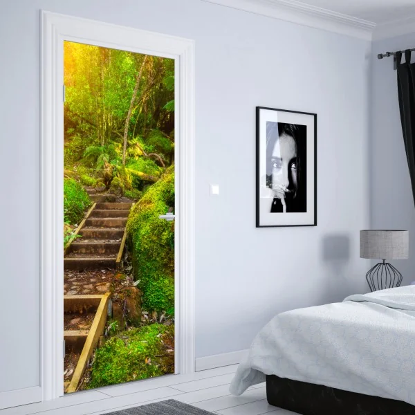 Naklejka na drzwi ścieżka w lesie deszczowym na Półwyspie Tasmańskim – Wallissimo® Naklejka na drzwi ścieżka w lesie deszczowym na Półwyspie Tasmańskim – Wallissimo®
