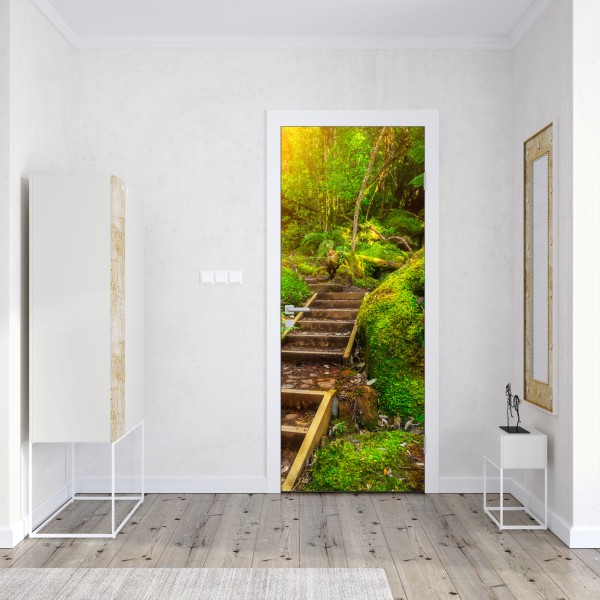 Naklejka na drzwi ścieżka w lesie deszczowym na Półwyspie Tasmańskim – Wallissimo® Naklejka na drzwi ścieżka w lesie deszczowym na Półwyspie Tasmańskim – Wallissimo®