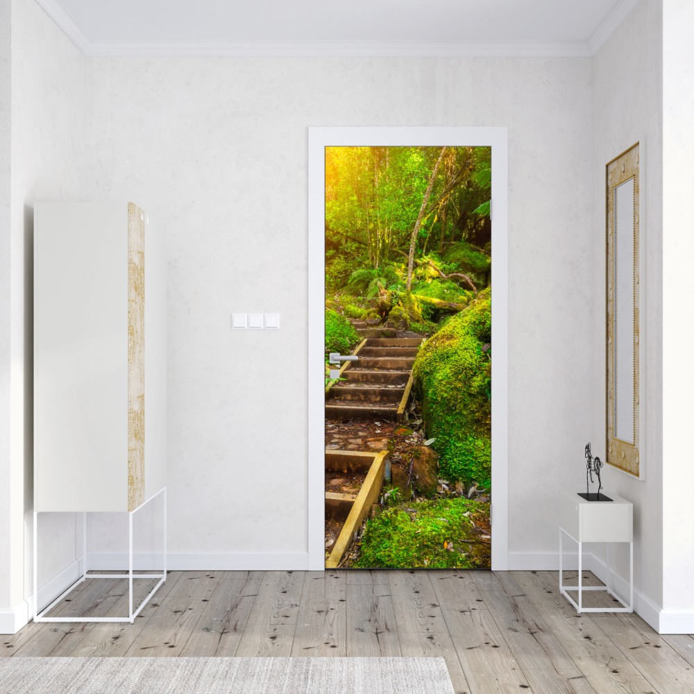 Naklejka na drzwi ścieżka w lesie deszczowym na Półwyspie Tasmańskim – Wallissimo® Naklejka na drzwi ścieżka w lesie deszczowym na Półwyspie Tasmańskim – Wallissimo®