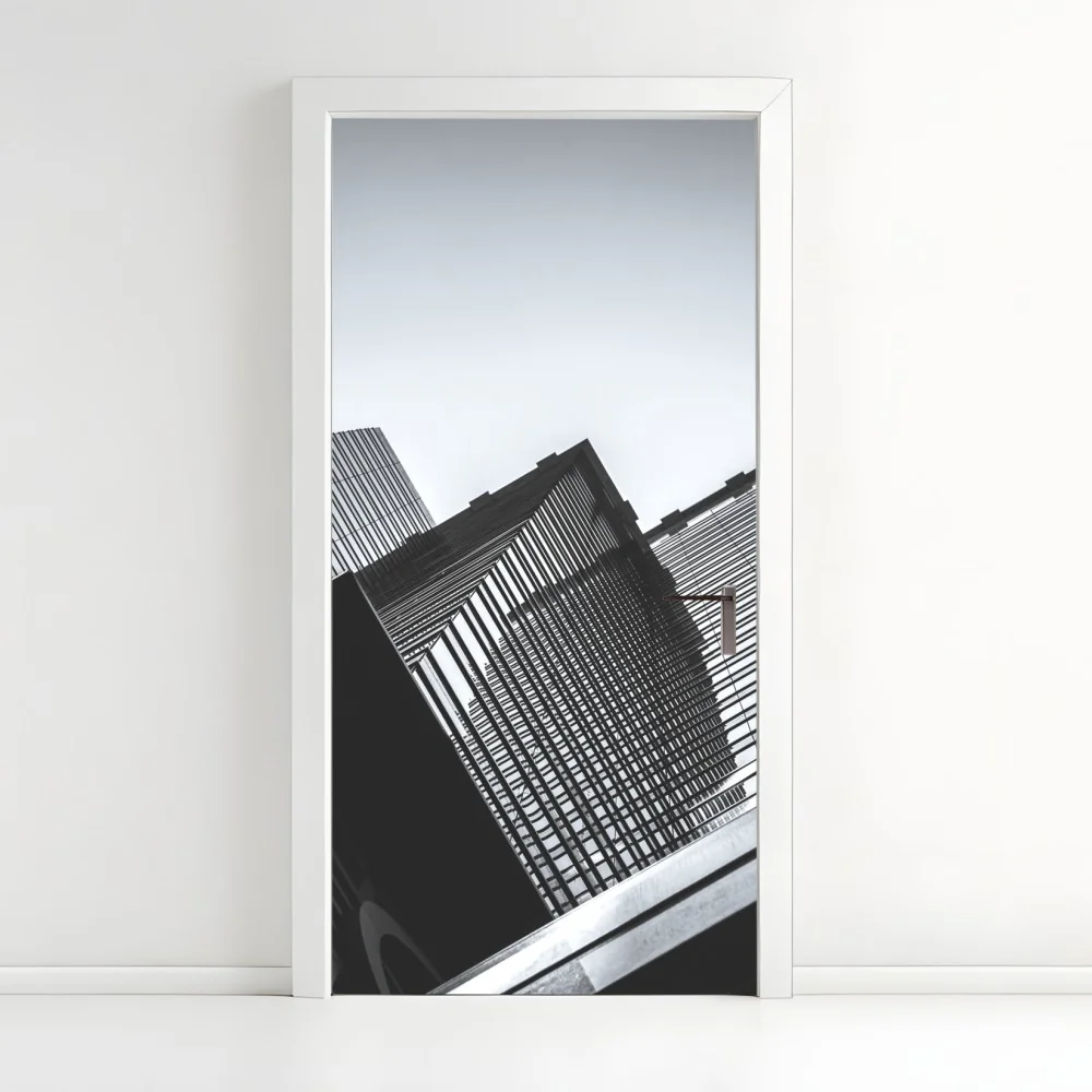 Naklejka na drzwi Hongkong budynek komercyjny z bliska – Wallissimo® Naklejka na drzwi Hongkong budynek komercyjny z bliska – Wallissimo®