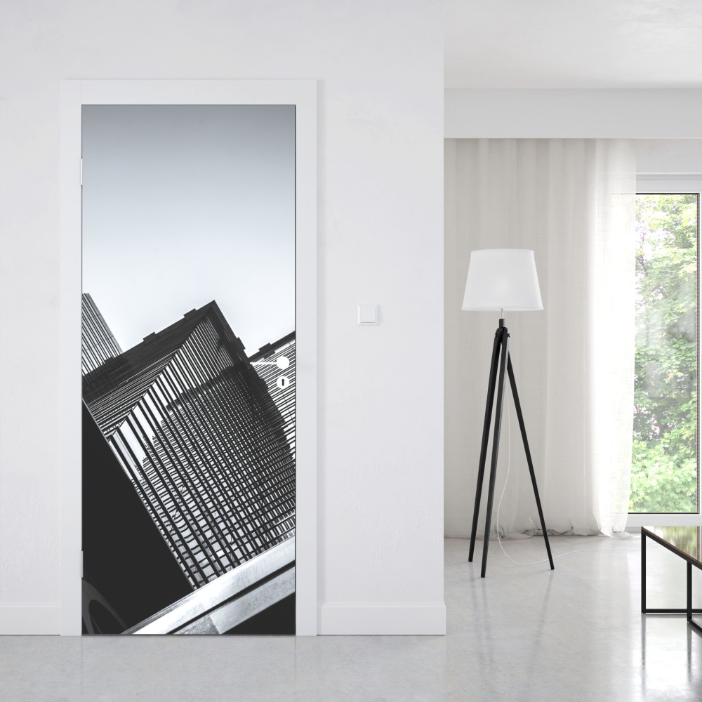 Naklejka na drzwi Hongkong budynek komercyjny z bliska – Wallissimo® Naklejka na drzwi Hongkong budynek komercyjny z bliska – Wallissimo®