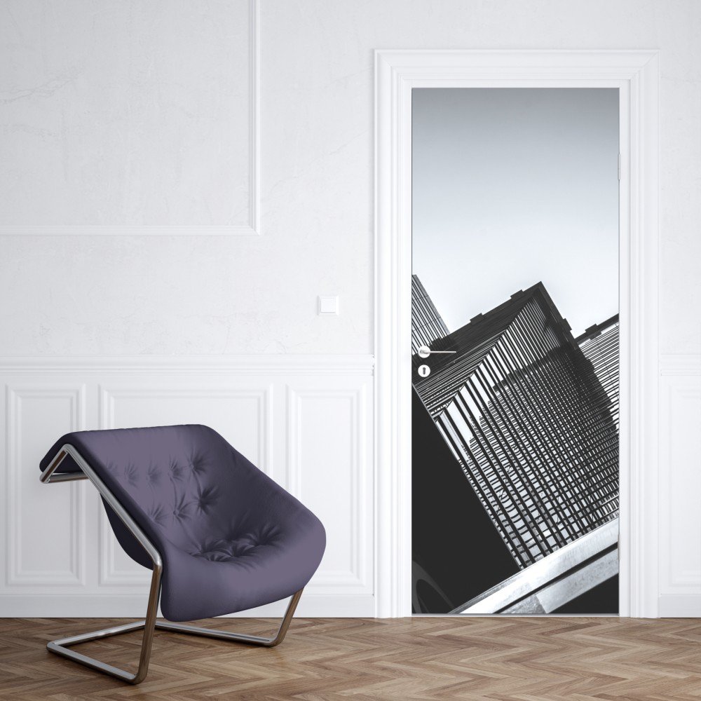 Naklejka na drzwi Hongkong budynek komercyjny z bliska – Wallissimo® Naklejka na drzwi Hongkong budynek komercyjny z bliska – Wallissimo®